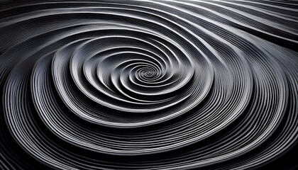 Poster - Dynamic spiral patterns abstract art digital design monochrome aerial view visual concept for modern aesthetics