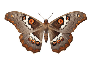 Poster - Close up of a beautiful buckeye butterfly with detailed wing patterns on a transparent background png