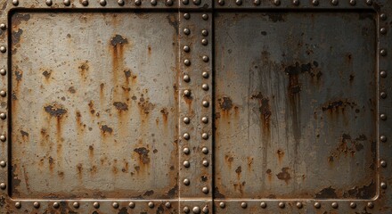 Poster - Rusty Metal Panels with Rivets