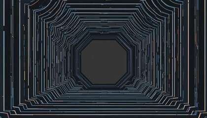 Poster - Dynamic perspective of geometric patterns abstract space digital art virtual environment aerial view modern design