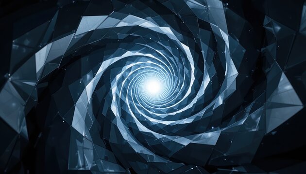 Exploring the hypnotic spiral motion digital space abstract animation ethereal environment close-up view visual illusion