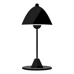 Poster - Black Vector table lamp, Table lamp icon silhouette vector design on transparent background