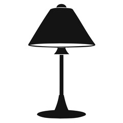 Poster - Black Vector table lamp, Table lamp icon silhouette vector design on transparent background