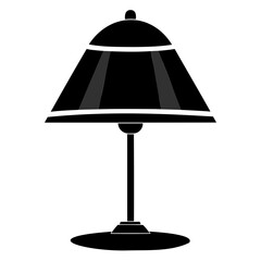 Poster - Black Vector table lamp, Table lamp icon silhouette vector design on transparent background