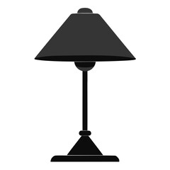 Poster - Black Vector table lamp, Table lamp icon silhouette vector design on transparent background