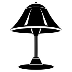 Poster - Black Vector table lamp, Table lamp icon silhouette vector design on transparent background