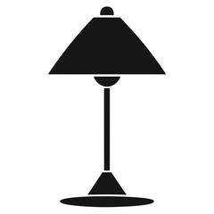 Poster - Black Table lamp silhouette vector illustration minimalist style on transparent background
