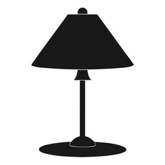 Poster - Black Table lamp minimalist style on transparent background