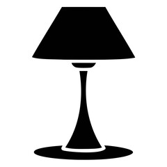Poster - Black Table lamp silhouette vector illustration minimalist style on transparent background