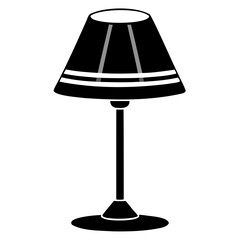 Poster - Black Table lamp minimalist style on transparent background