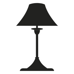 Poster - Black Table lamp minimalist style on transparent background