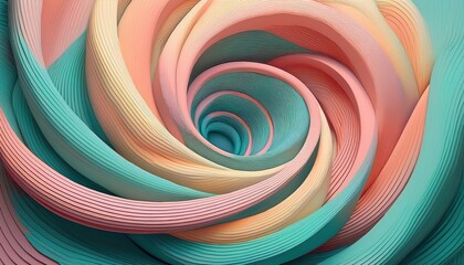 Poster - Whimsical swirling abstract rose sculpture digital art vivid color palette artistic environment macro viewpoint contemporary concept