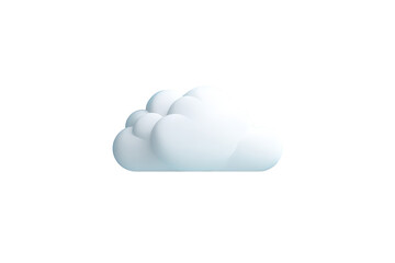 simple white fluffy cloud 3d render isolated on sky art icon cute soft on transparent background