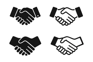 Poster - Variety of handshake icons representing partnership and agreement