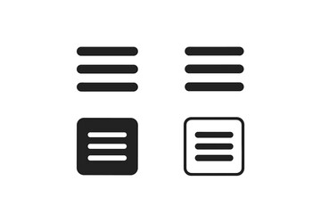 Leinwandbilder - Collection of modern icon set featuring line and filled designs for menu and navigation purposes