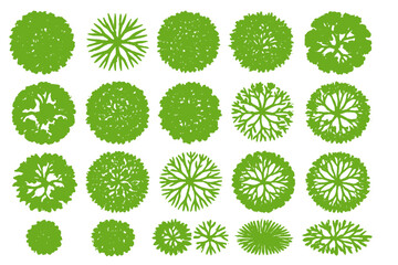 Poster - Icon set featuring various green leaf designs in unique patterns for digital use