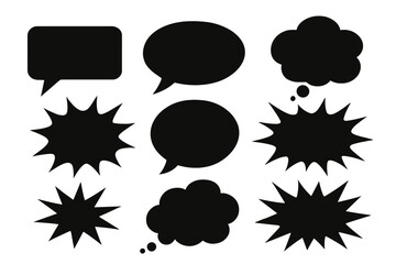 Poster - Icon set featuring various speech bubbles and comic style elements for use in digital design projects