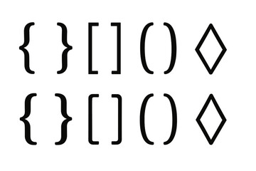 Leinwandbilder - Collection of various geometric icons showcasing different shapes and brackets for design use