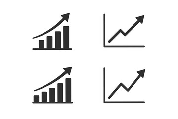 Poster - Icon set displaying growth charts and graphs suitable for business and finance applications