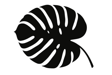 Poster - Monstera leaf icon set featuring intricate cut-out designs for modern decor projects