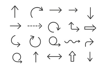 Poster - Icon set featuring various directional arrows and flow indicators for design applications and digital interfaces