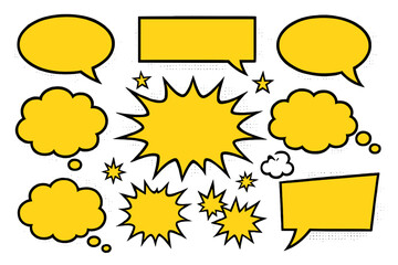 Poster - Colorful speech bubble icons for dynamic communication and creative design projects