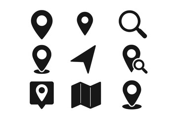 Poster - Collection of various navigation and location-based icons suitable for digital applications and design projects