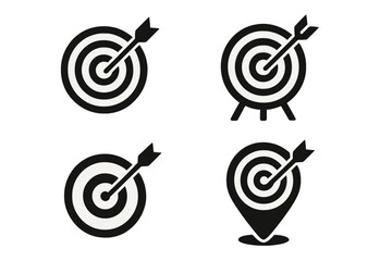 Poster - Icon set featuring target and location symbols for design and illustration purposes