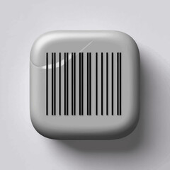 Poster - 3d barcode icon on glossy grey background