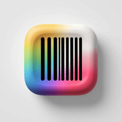 Poster - Abstract Colorful Barcode Icon on White Background