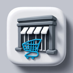 Poster - 3D Shopping Cart Icon