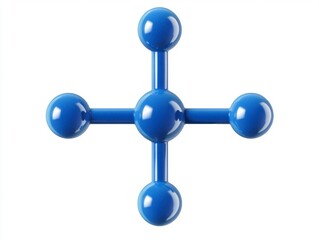 Fototapete - Abstract Blue Molecular Structure 3D Model on White Background