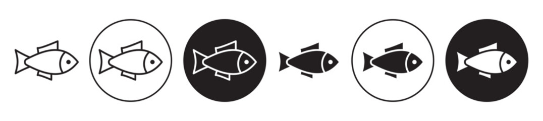 Poster - Fish icon solid illustration, pictogram isolated on white design element.