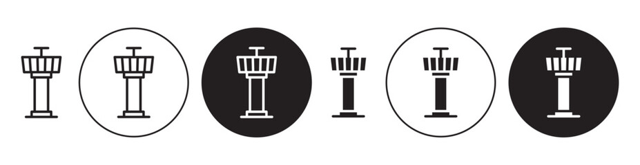 Poster - flight control tower icon solid illustration, pictogram isolated on white design element.