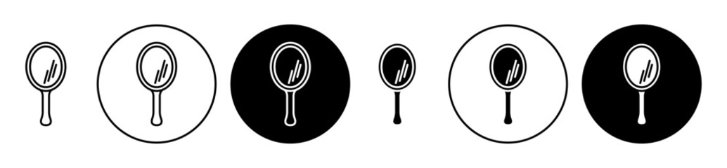 Poster - Mirror icon solid illustration, pictogram isolated on white design element.
