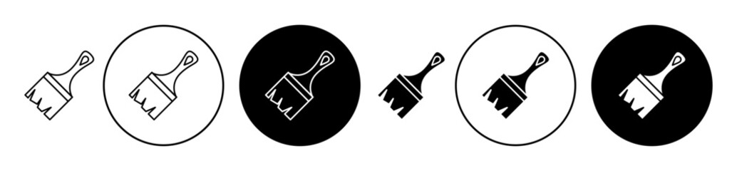 Poster - Paint brush icon solid illustration, pictogram isolated on white design element.