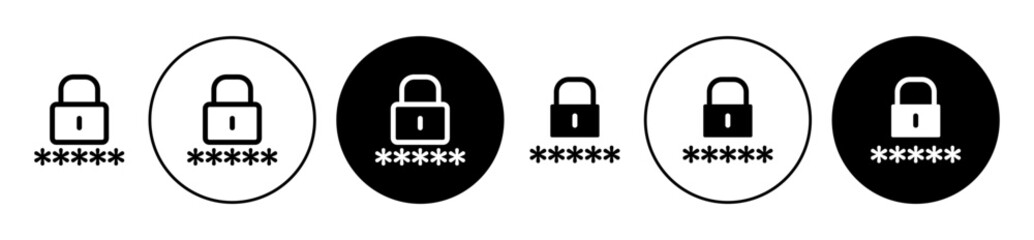 Poster - Password icon solid illustration, pictogram isolated on white design element.