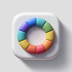 Poster - 3D Colorful Pie Chart Icon