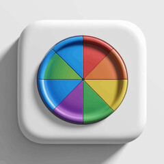 Poster - Colorful Pie Chart Icon on White Background