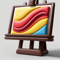 Poster - 3D Abstract Art on Easel