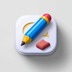 Poster - 3D Pencil Icon Illustration