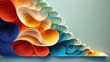 Poster - Creative paper art design studio workspace graphic artwork contemporary environment aerial view visual innovation