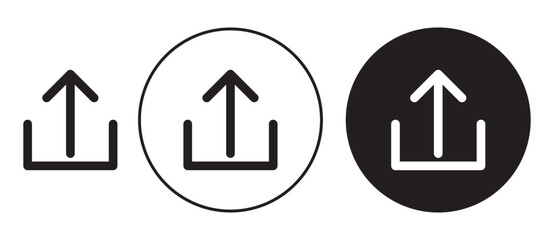 Poster - Upload icon solid illustration, pictogram isolated on white design element.