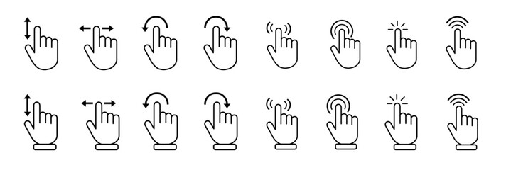 Fototapete - pointer cursor computer mouse icon collection. clicking the cursor. hand clicks. hand cursor icon se