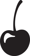 Wall Mural - cherry fruit depicted in continuous line art minimalist black vector sketch style placed on a clean 