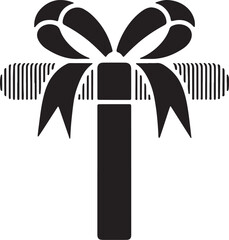 Wall Mural - modern minimalist black and white vector line art of a gift box with ribbon and bow in continuous st