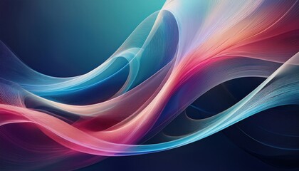 Poster - Dynamic wave motion art abstract background digital graphic design vibrant color palette creative expression