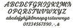 © Zaleman - Calligraphy practice sheet showcasing uppercase and lowercase letters with numbers and punctuation