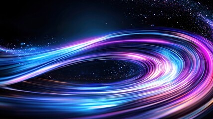 Poster - Vivid blue motion light streaks bursting through starry hyperspace, generating dynamic motion and cosmic energy swirl dynamic abstract background