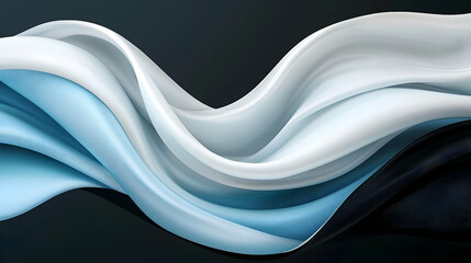 Poster - Abstract Blue and White Swirling Wave Background